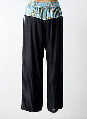 Pantalon drept talie elastică albastru NÜ femeie