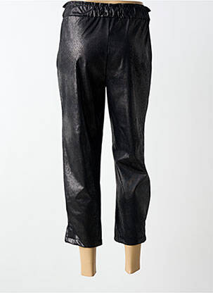 Pantalon trei sferturi talie elastică negru NÜ femeie