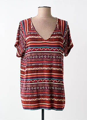Tricou imprimeu fantezie mâneci scurte violet AGATHE & LOUISE femeie