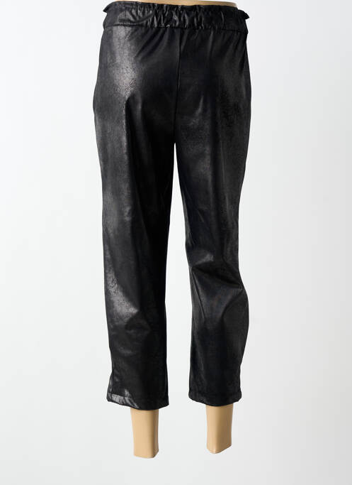 Pantalon trei sferturi talie elastică negru NÜ femme