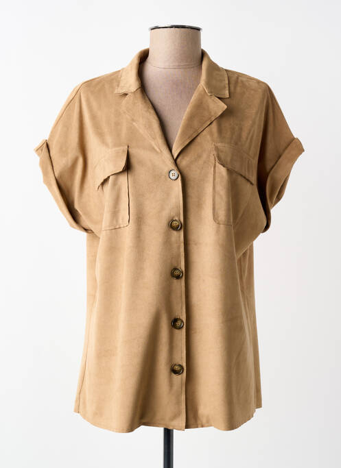 Cămașă mâneci scurte mâneci scurte bej LAUREN VIDAL femme