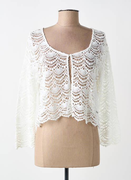 Vestă cu mâneci lungi închidere cu nasturi pe față alb AGATHE & LOUISE femme