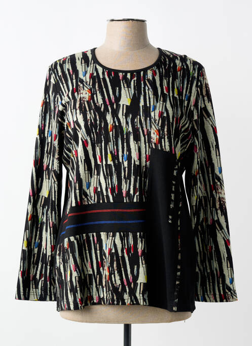 Top imprimeu fantezie mâneci lungi negru GUY DUBOUIS femme