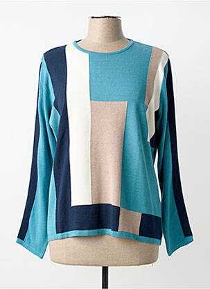 Pulover croială cambrată mâneci lungi albastru I.ODENA femme