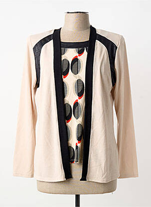 Top elasticitate mâneci lungi bej NAYAT femme