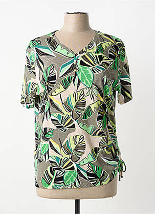 Tricou guler în v mâneci scurte verde RABE femeie