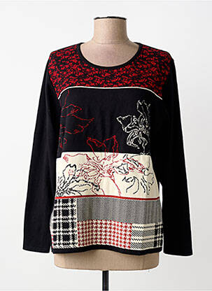 Pulover croială cambrată mâneci lungi negru FRANCE RIVOIRE femme