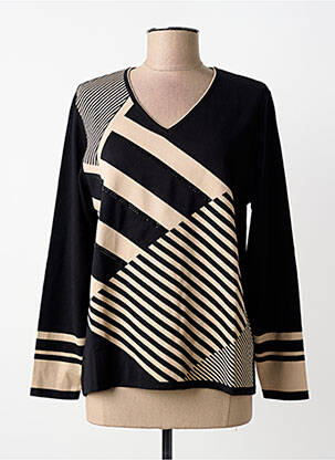 Pulover croială cambrată mâneci lungi negru GREGORY PAT femme