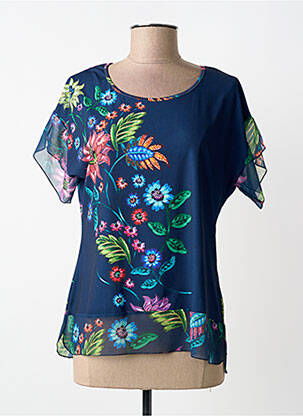 Top mâneci scurte mâneci scurte albastru LOURDES CASTILLO femme