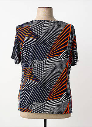 Tricou guler în v mâneci scurte albastru FRANCE RIVOIRE femeie