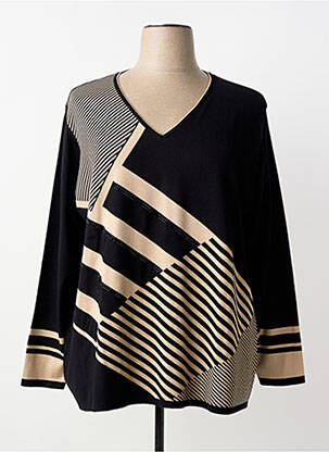 Pulover croială cambrată mâneci lungi negru GREGORY PAT femme