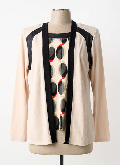 Top elasticitate mâneci lungi bej NAYAT femme