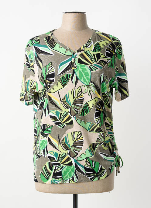 Tricou guler în v mâneci scurte verde RABE femme