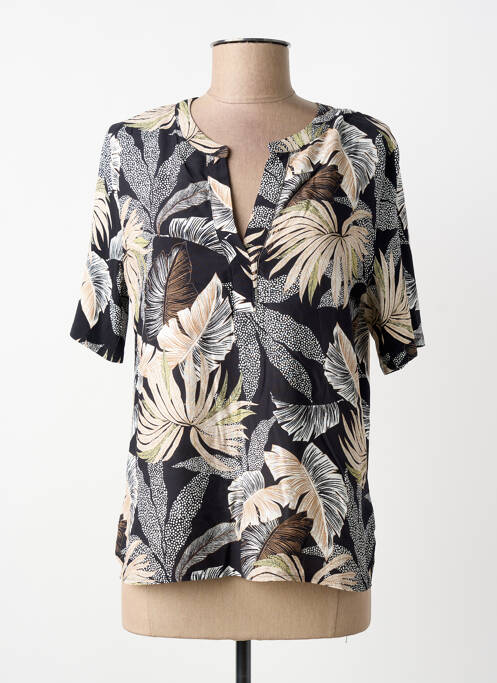 Tricou guler în v mâneci scurte negru FRANK WALDER femme