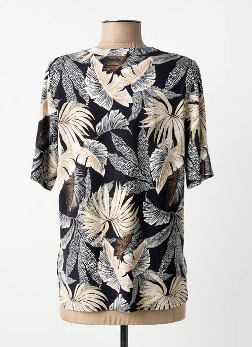 Tricou guler în v mâneci scurte negru FRANK WALDER femme