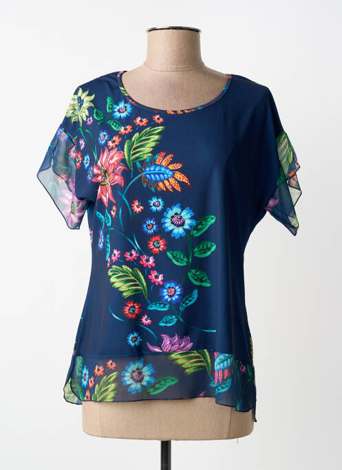 Top mâneci scurte mâneci scurte albastru LOURDES CASTILLO femme