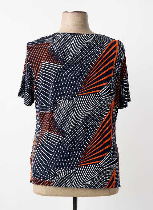 Tricou guler în v mâneci scurte albastru FRANCE RIVOIRE femme