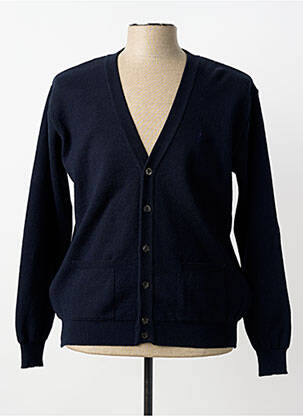 Vestă cu mâneci lungi guler în v albastru BERAC homme