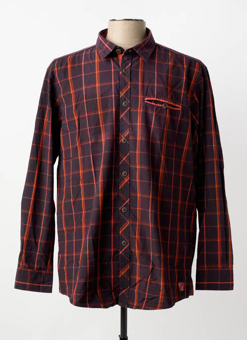 Cămașă cu mâneci lungi imprimeu carouri portocaliu MONTE CARLO homme