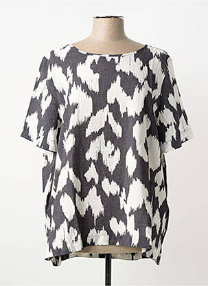 Bluză imprimeu fantezie mâneci scurte gri CECIL femme