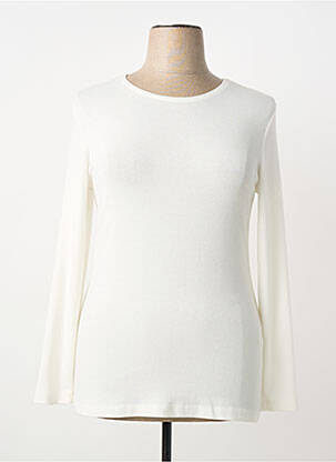 Tricou elasticitate mâneci lungi alb GUY DUBOUIS femme