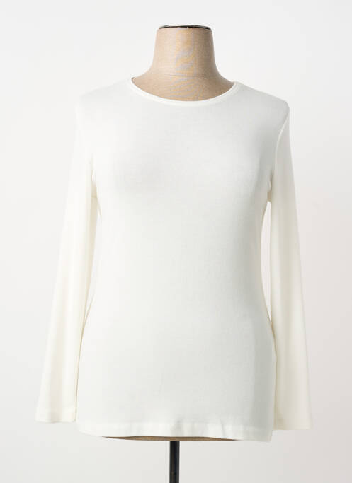 Tricou elasticitate mâneci lungi alb GUY DUBOUIS femme