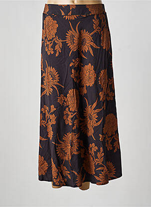 Fustă lungă imprimeu fantezie maro ANGE femme