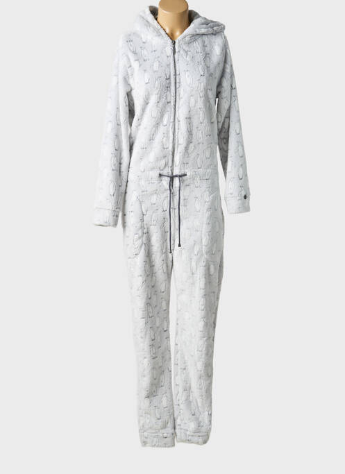 Salopetă-pantalon mâneci lungi gri REBELLE femme