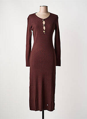 Rochie lungă mâneci lungi mâneci lungi maro AN' GE femme