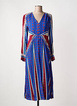 Rochie lungă mâneci lungi mâneci lungi albastru AN' GE femeie