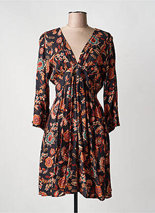 Rochie midi imprimeu floral mâneci 3/4 negru RUE DES ABBESSES femeie