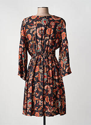 Rochie midi imprimeu floral mâneci 3/4 negru RUE DES ABBESSES femeie