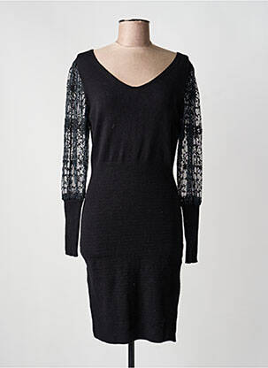Rochie midi mâneci lungi mâneci lungi negru EXQUISS'S femeie