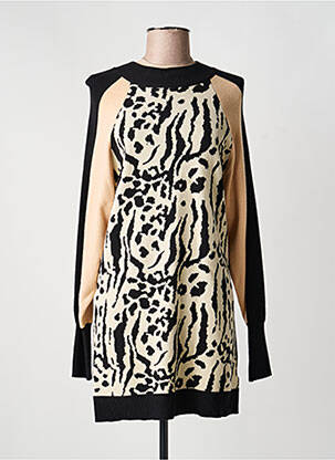 Rochie pulover guler rotund mâneci lungi bej BISOU'S PROJECT femme