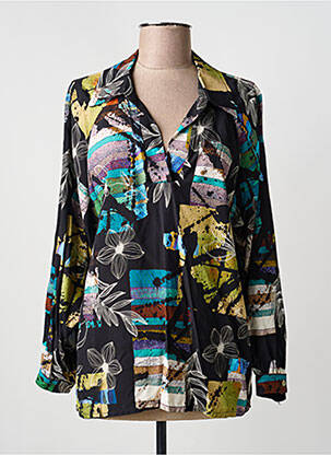 Bluză țesătură poplin mâneci lungi negru HALOGENE femme