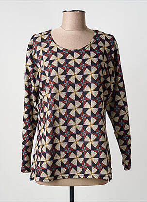 Pulover țesătură melanj mâneci lungi roșu NIKI MODE femme