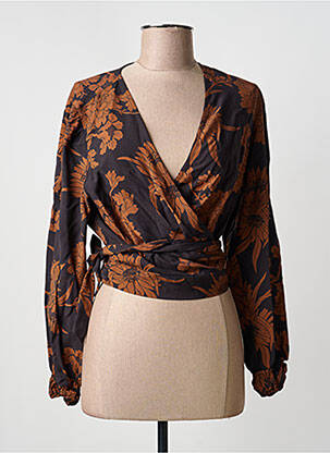 Bluză țesătură poplin mâneci lungi negru AN' GE femme