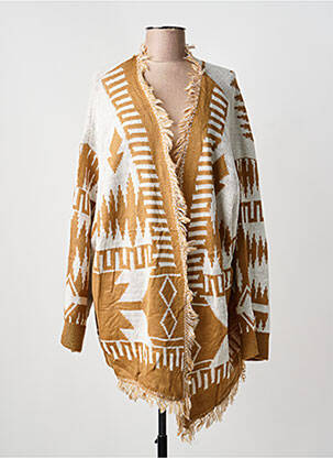 Vestă cu mâneci lungi elasticitate maro 2W PARIS femme