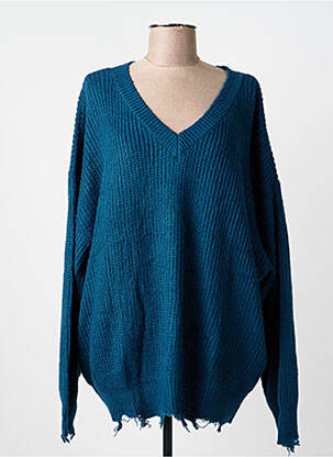 Pulover guler în v mâneci lungi verde 2W PARIS femeie