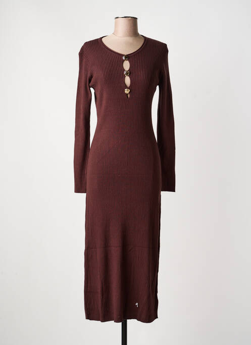 Rochie lungă mâneci lungi mâneci lungi maro AN' GE femme