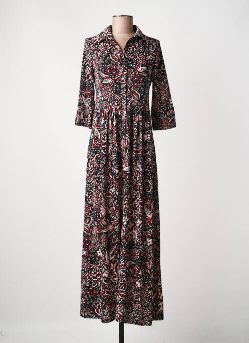 Rochie lungă imprimeu floral mâneci 3/4 negru JOY'S PARIS femme