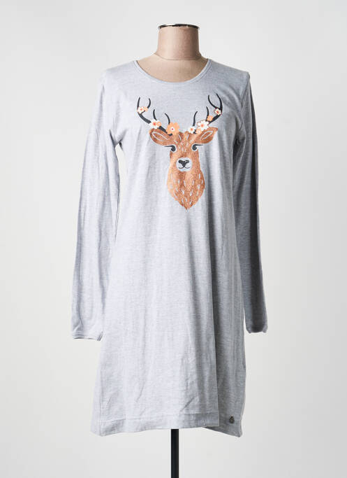 Cămașă de noapte serigrafie gri REBELLE BY PASTUNETTE femme