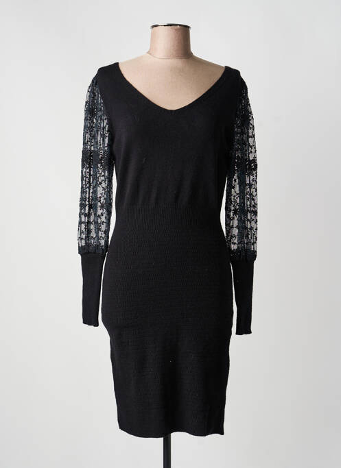 Rochie midi mâneci lungi mâneci lungi negru EXQUISS'S femme