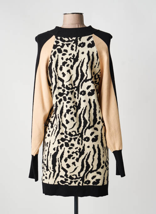 Rochie pulover guler rotund mâneci lungi bej BISOU'S PROJECT femme