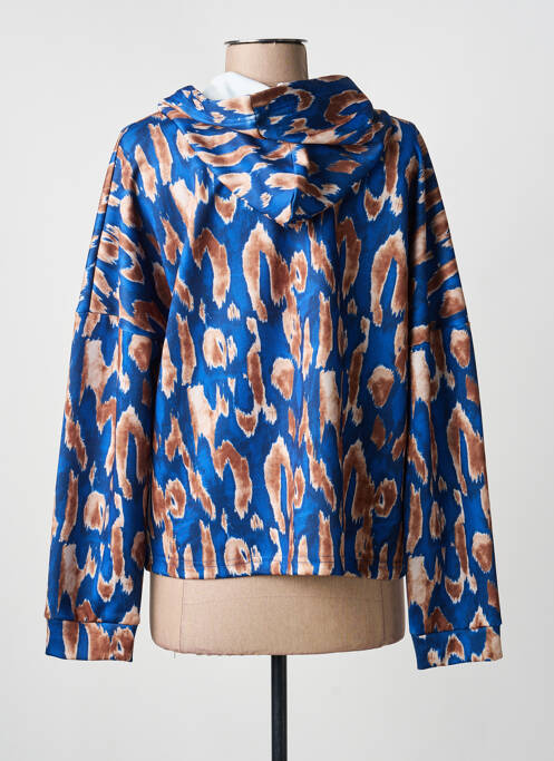 Hanorac cu glugă buzunare mâneci lungi albastru EGO femme