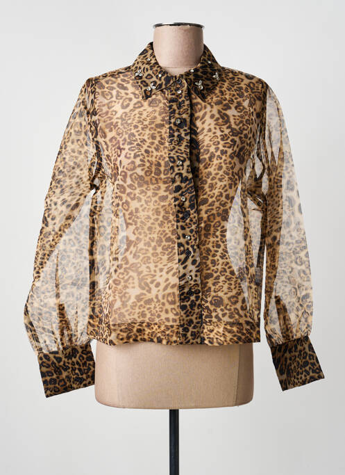 Cămașă țesătură crep mâneci lungi bej AN' GE femme