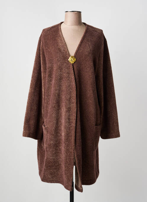 Vestă cu mâneci lungi elasticitate maro 2 W PARIS femme