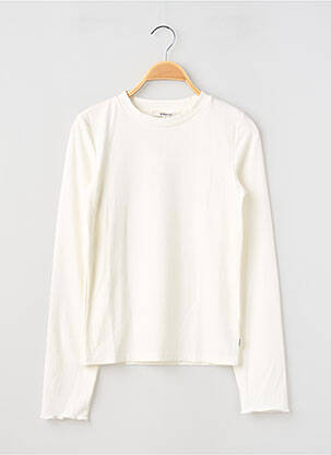Tricou croială cambrată mâneci lungi alb GARCIA fille