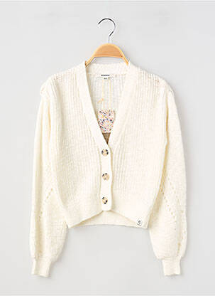 Vestă cu mâneci lungi guler în v alb GARCIA fille