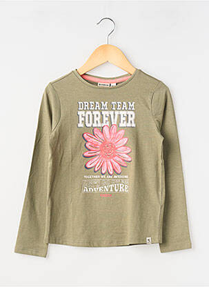 Tricou croială cambrată mâneci lungi verde GARCIA fille